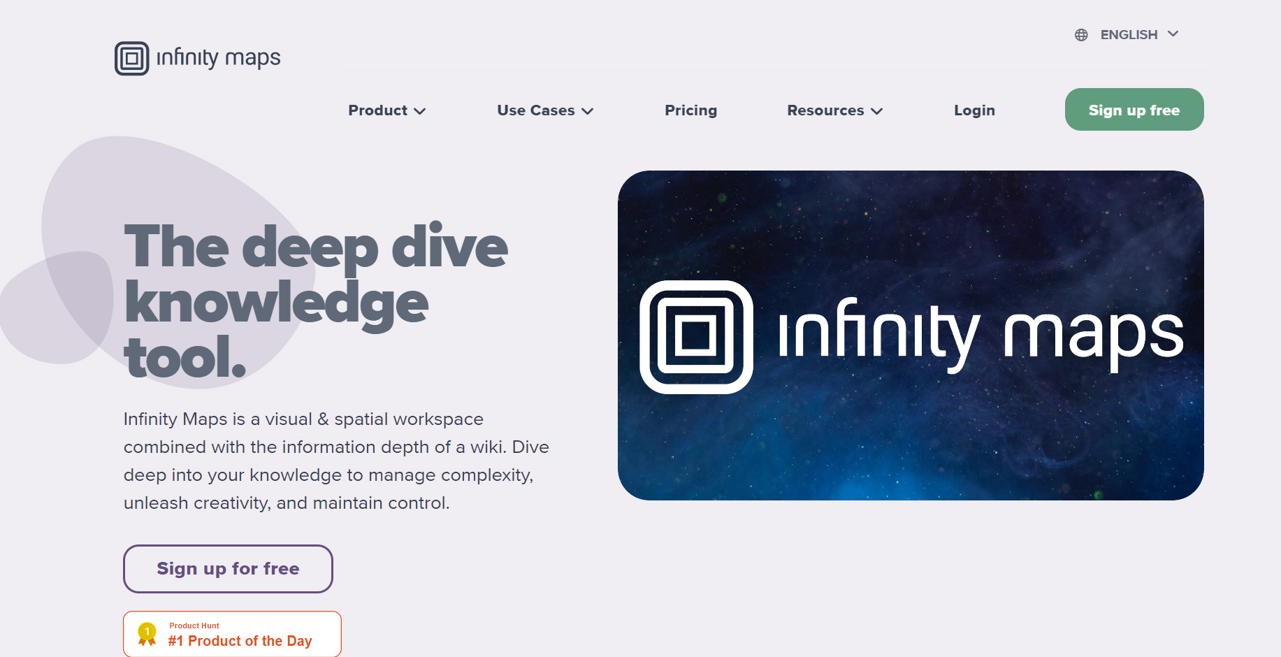 Infinity Maps Landing page