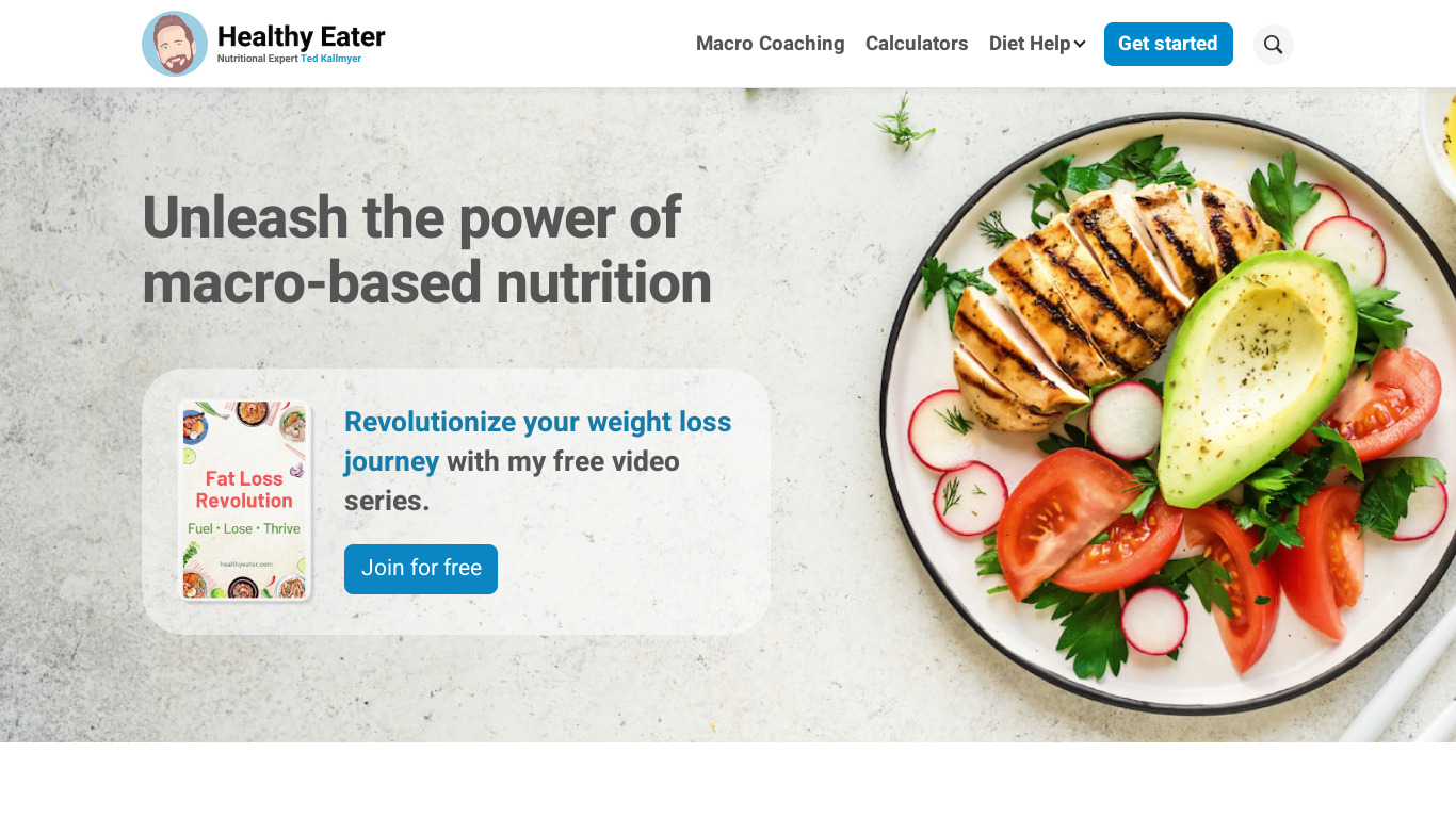Healthy Eater Landing page