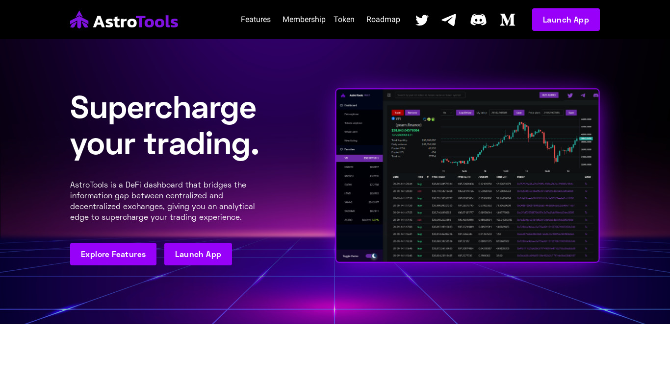 AstroTools Landing page