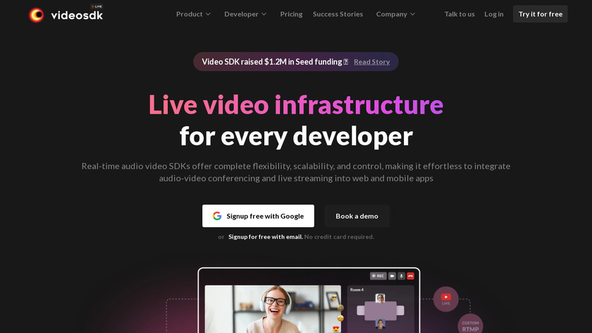 Video Calling API by videosdk.live Landing Page