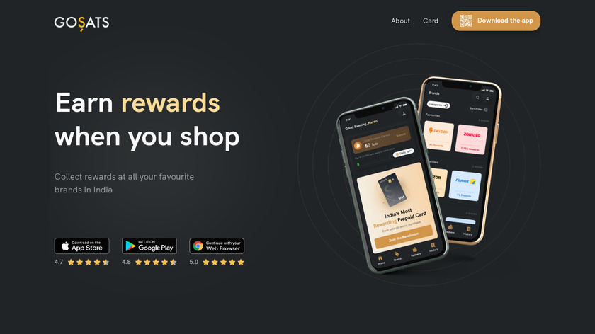 Bitcoin Rewards Card by GoSats Landing Page