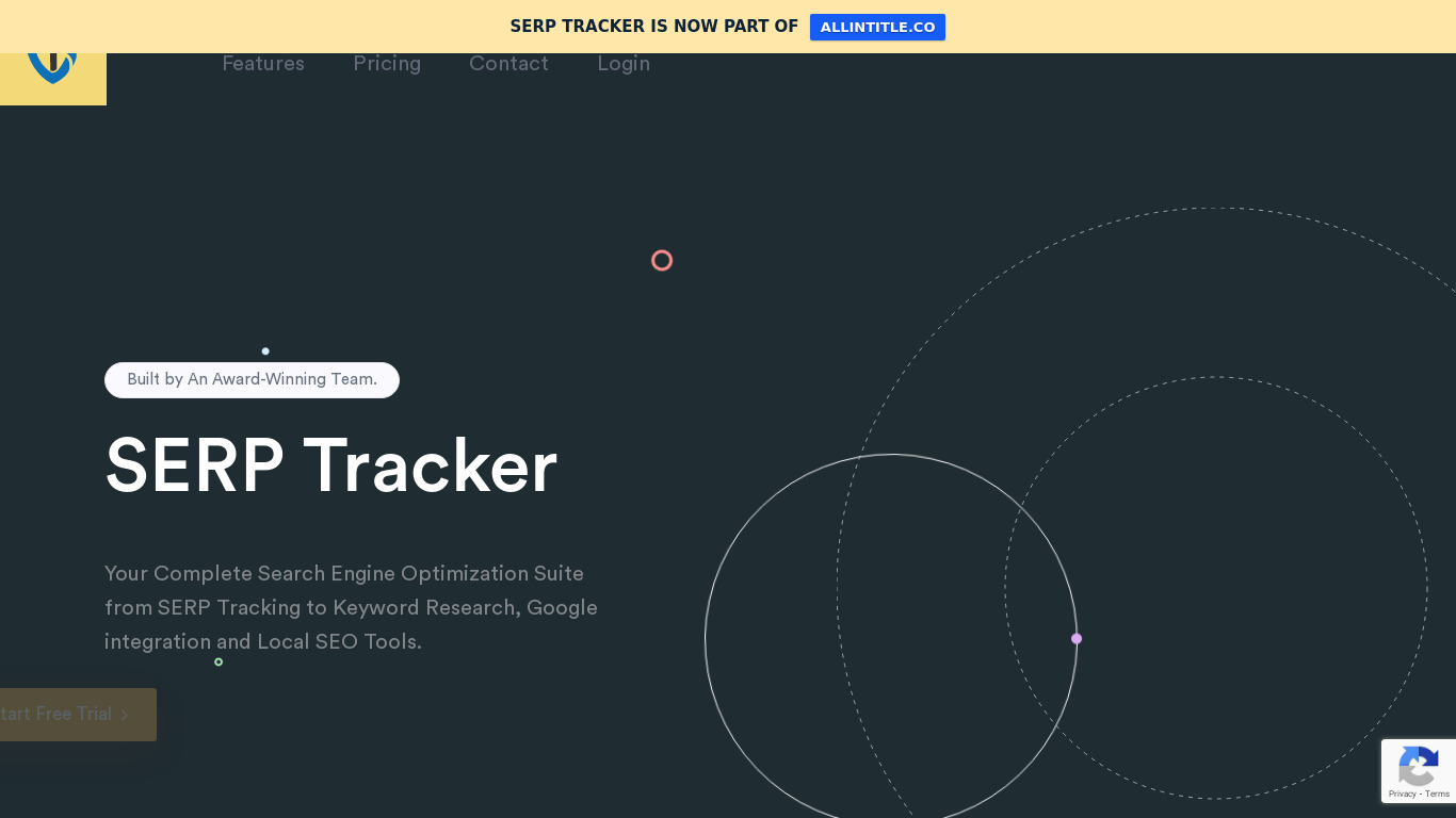 SERP Tracker Landing page