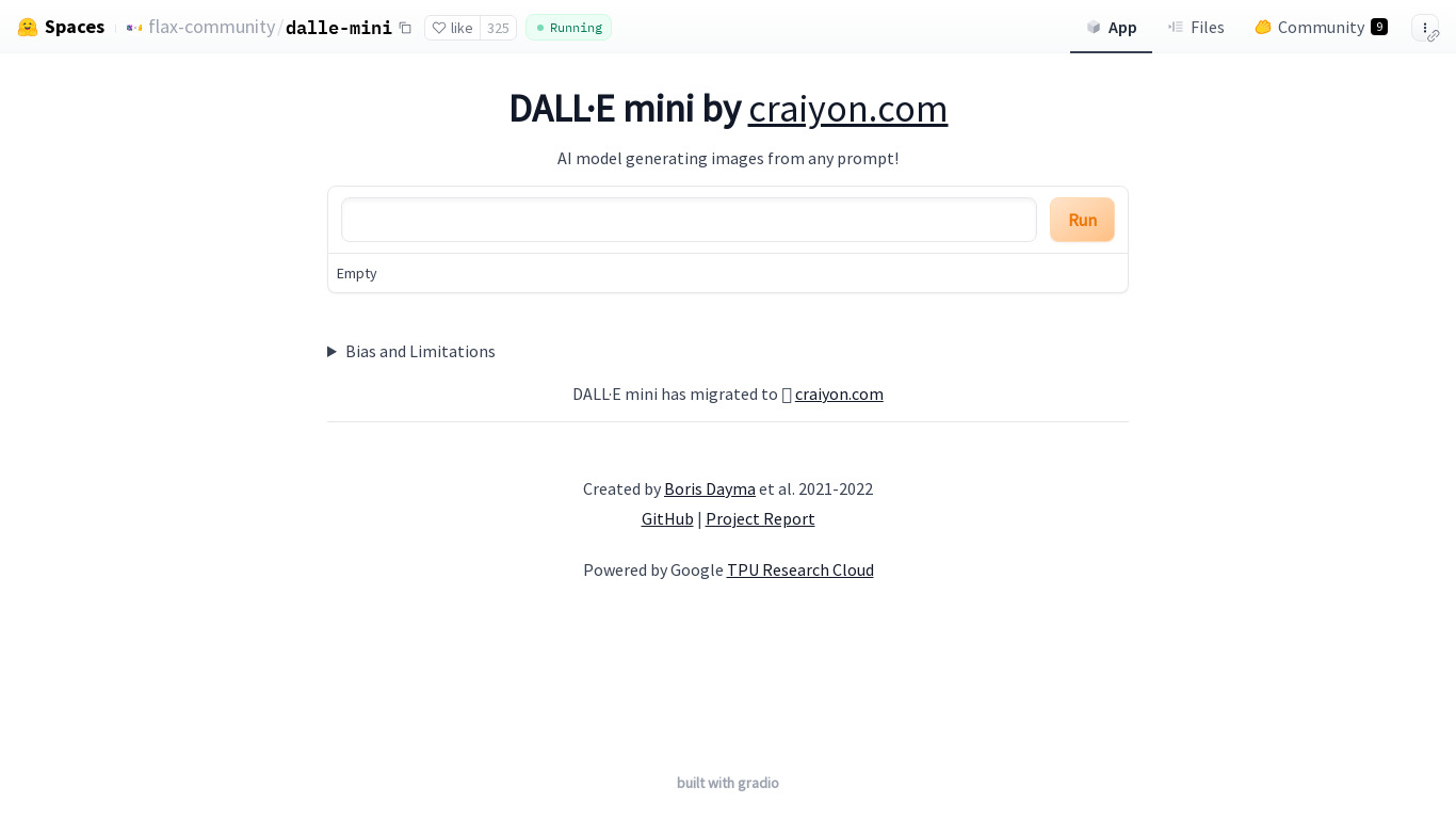 DALL·E mini Landing page