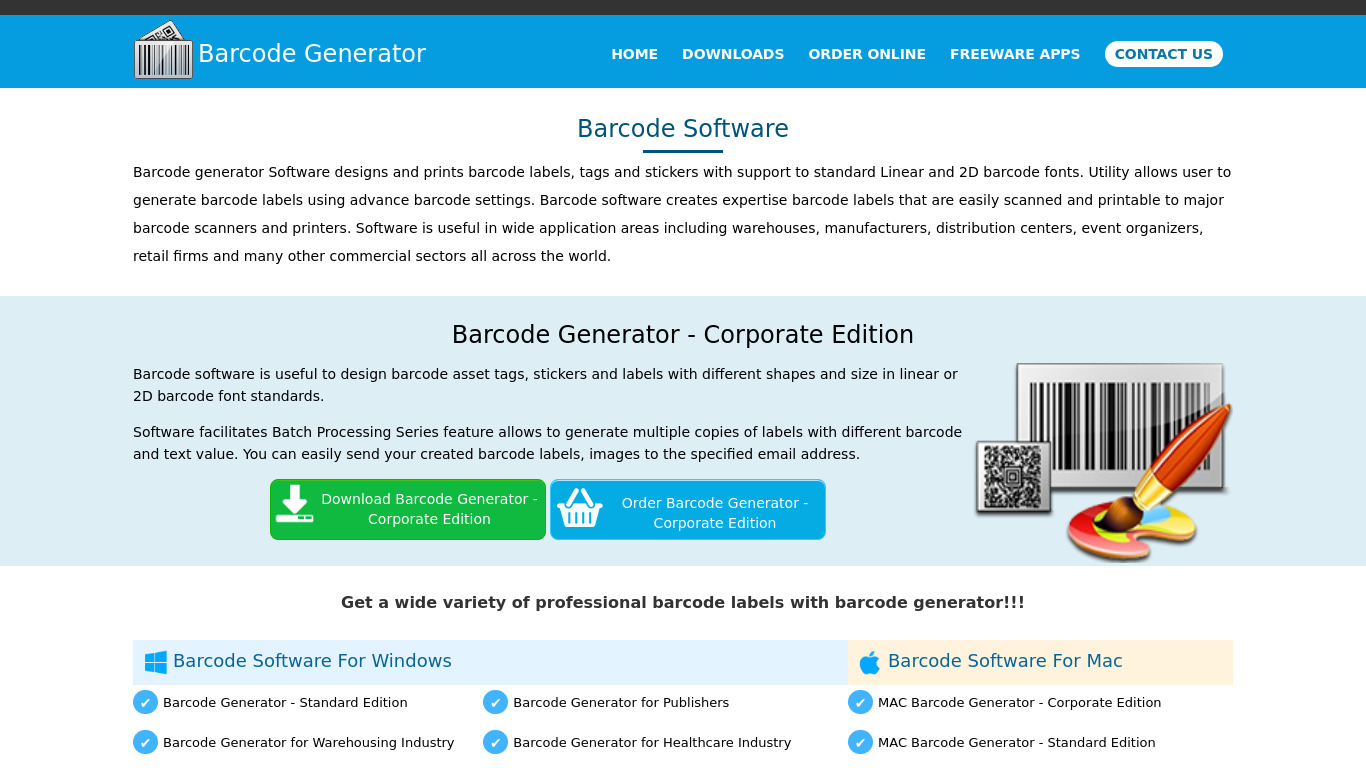 BarcodeGenerator.us Landing page