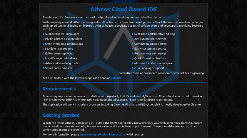 Atheos IDE Landing Page