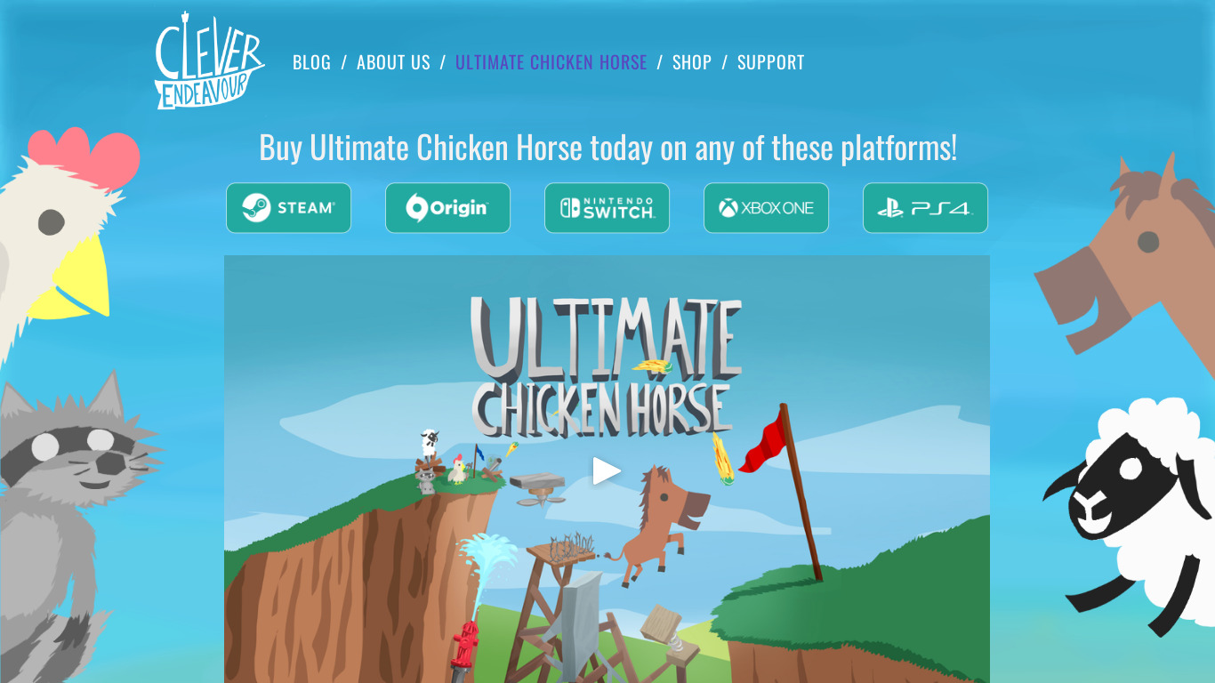 Ultimate Chicken Horse Landing page