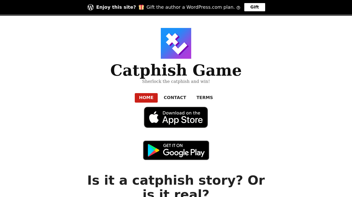 Catphish Landing page