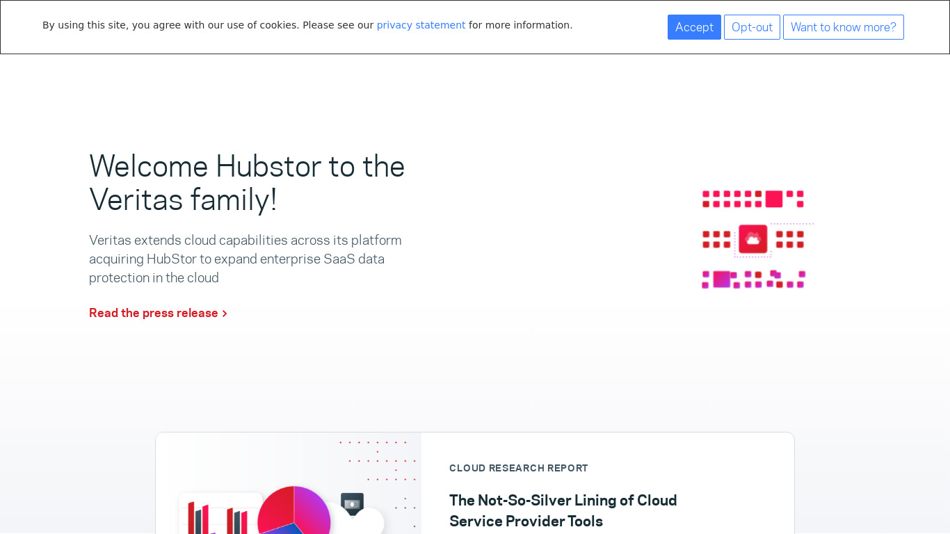 HubStor Email Archive Landing page