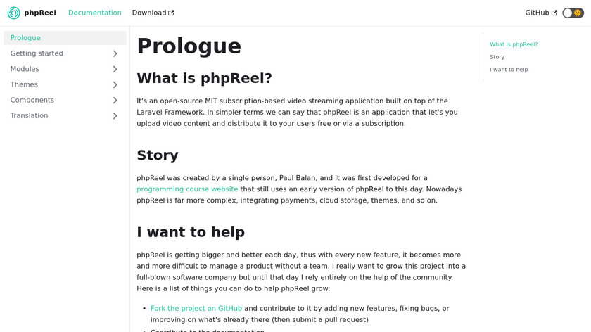 phpReel.org Landing Page