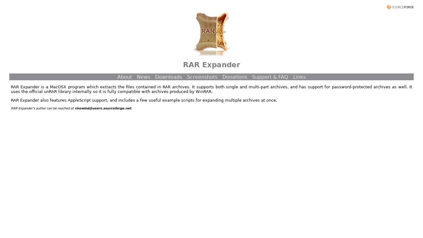 RAR Expander Landing page