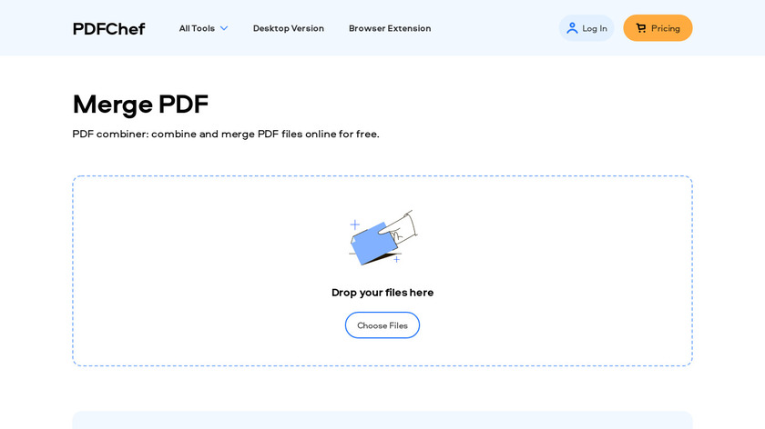 PDFChef Merge PDF Landing Page