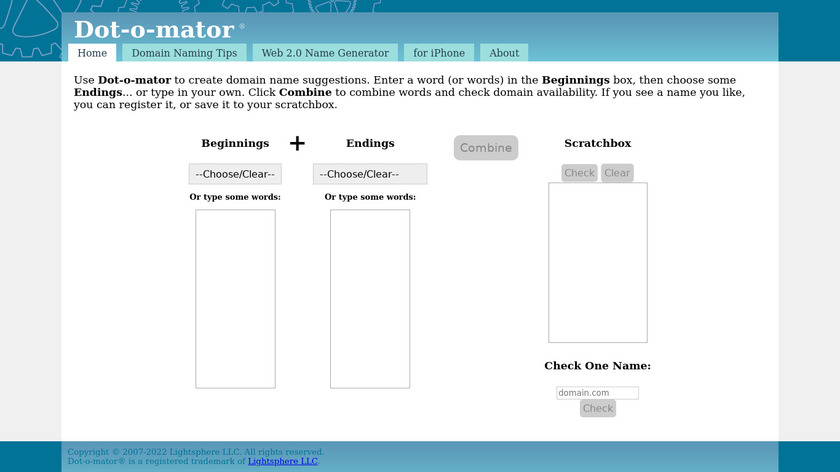 Dot-o-mator Landing Page