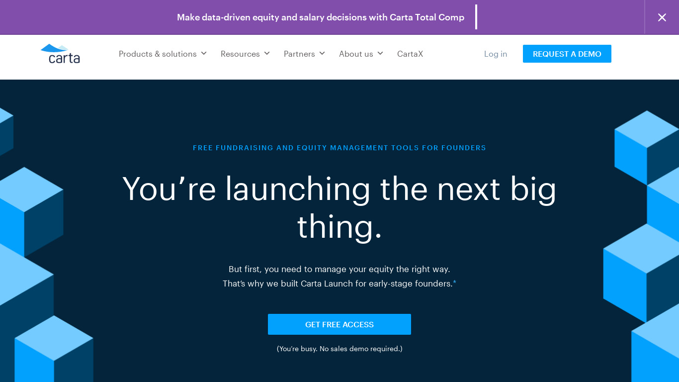 Carta Launch Landing page