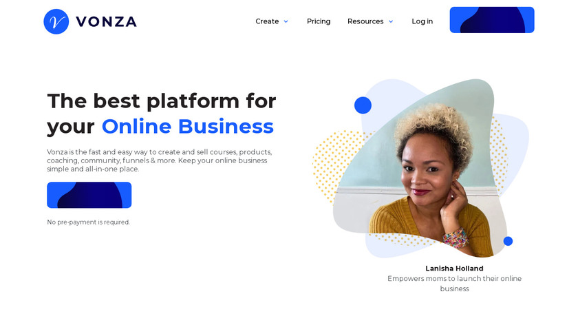 Vonza Landing Page