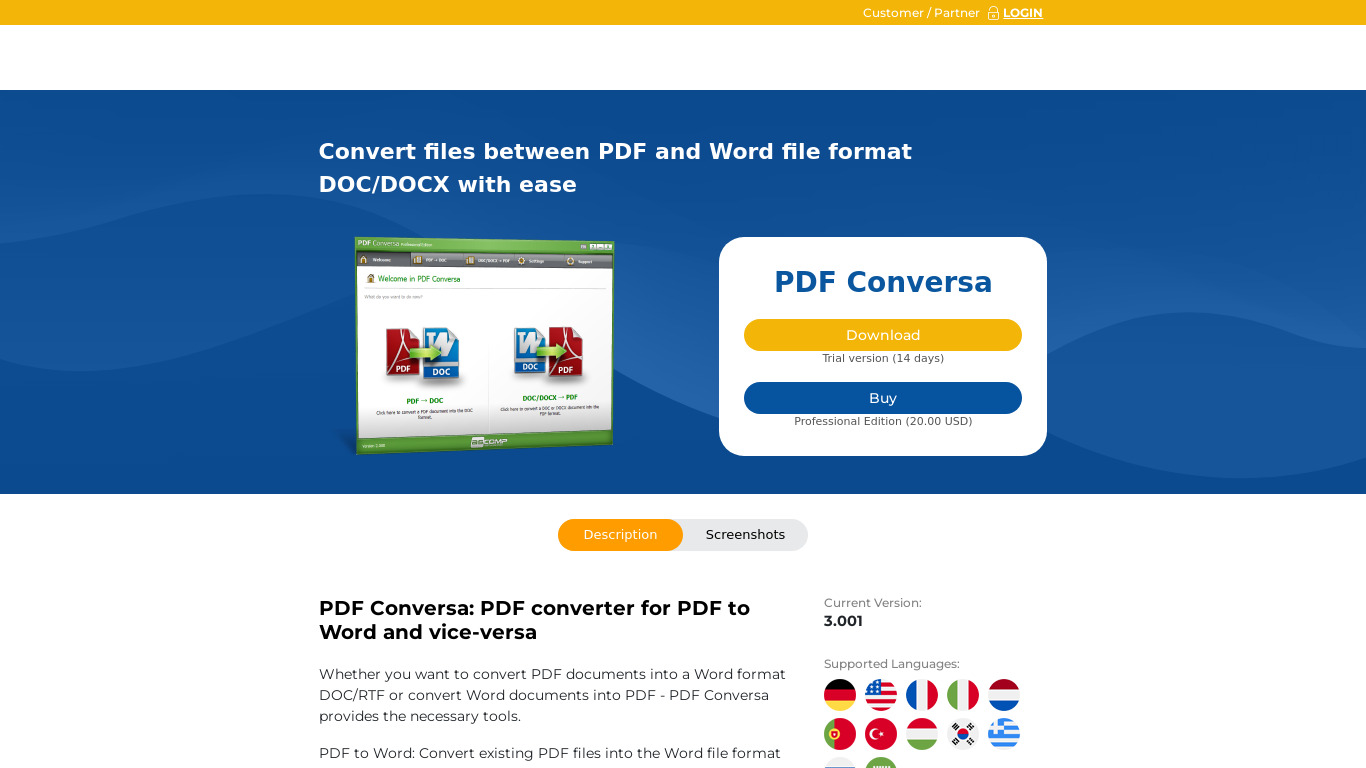 PDF Conversa Landing page