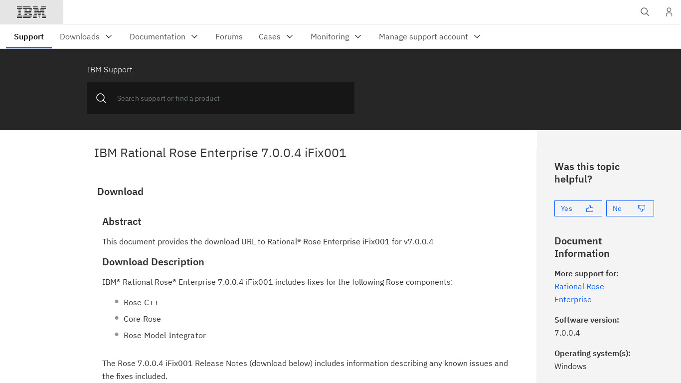 IBM Rational Rose Enterprise Landing page