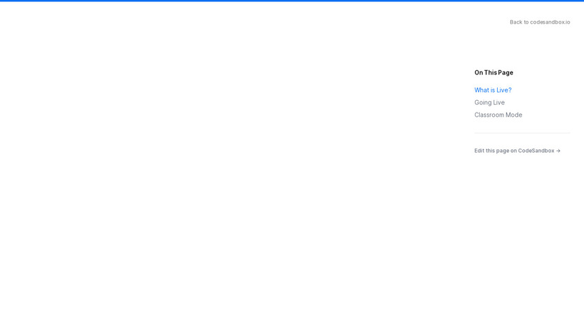 CodeSandbox Live Landing Page