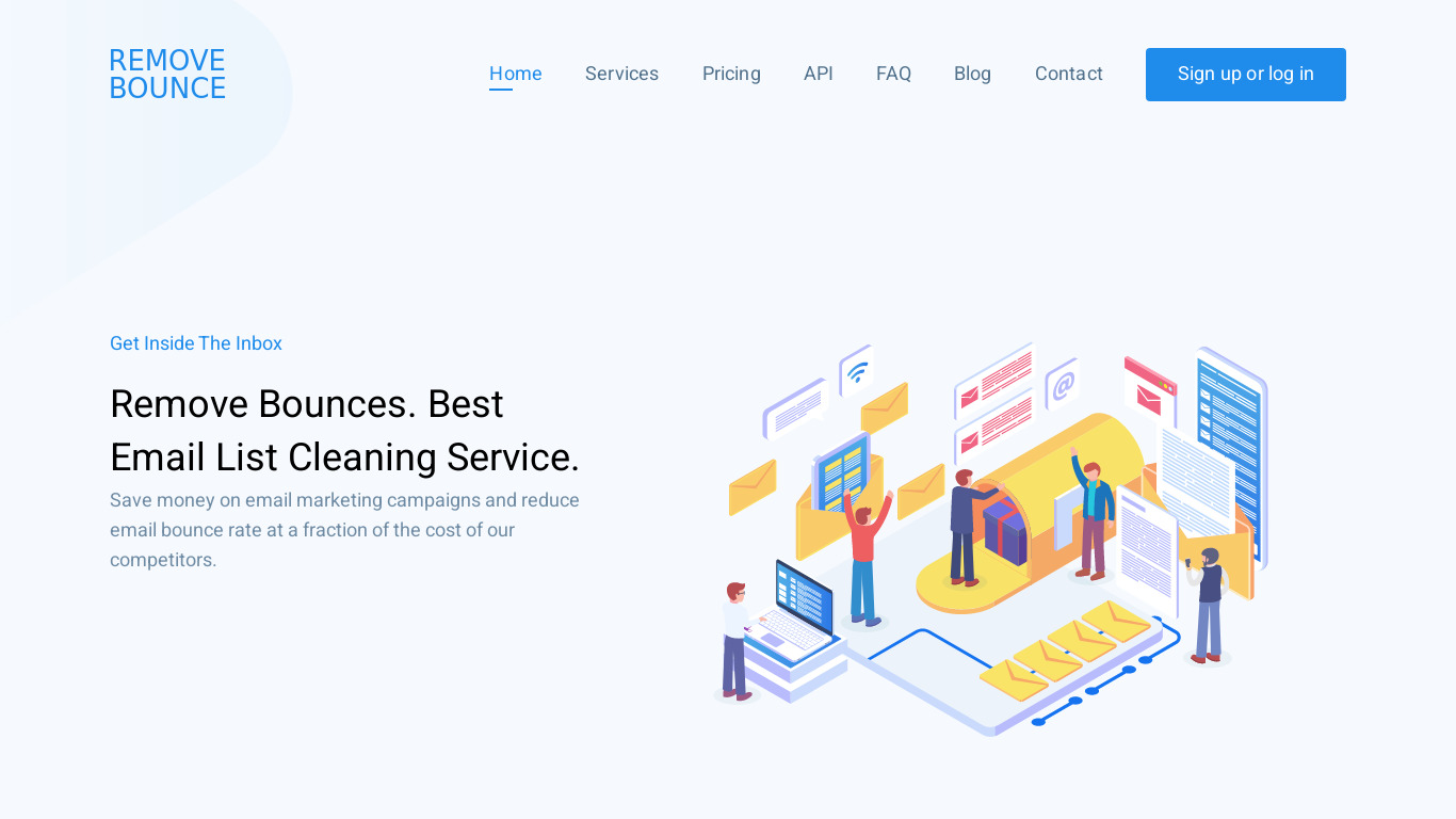 RemoveBounce Landing page