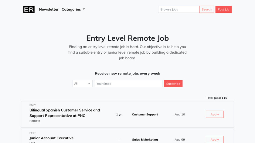 Entry Level Remote Job Landing Page