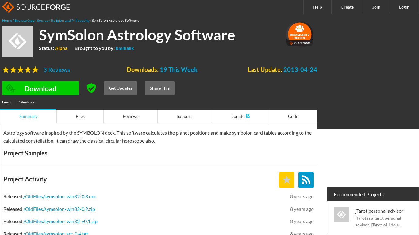 SymSolon Astrology Software Landing page