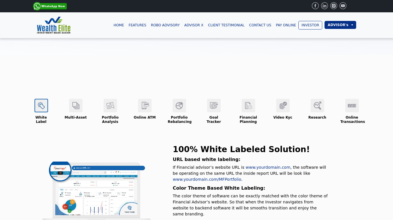 WealthElite.in Landing page