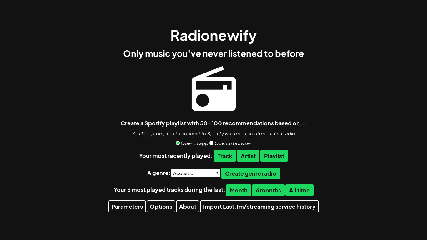 Radionewify Landing page