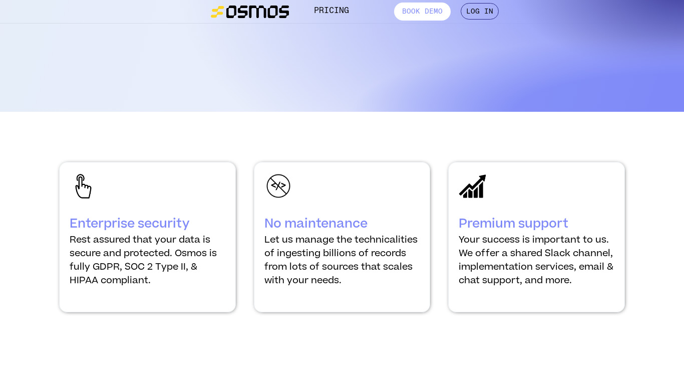 Osmos Pipelines Landing page