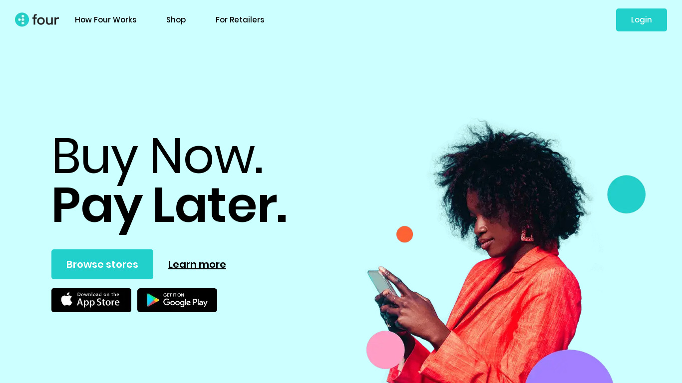 PayWithFour Landing page
