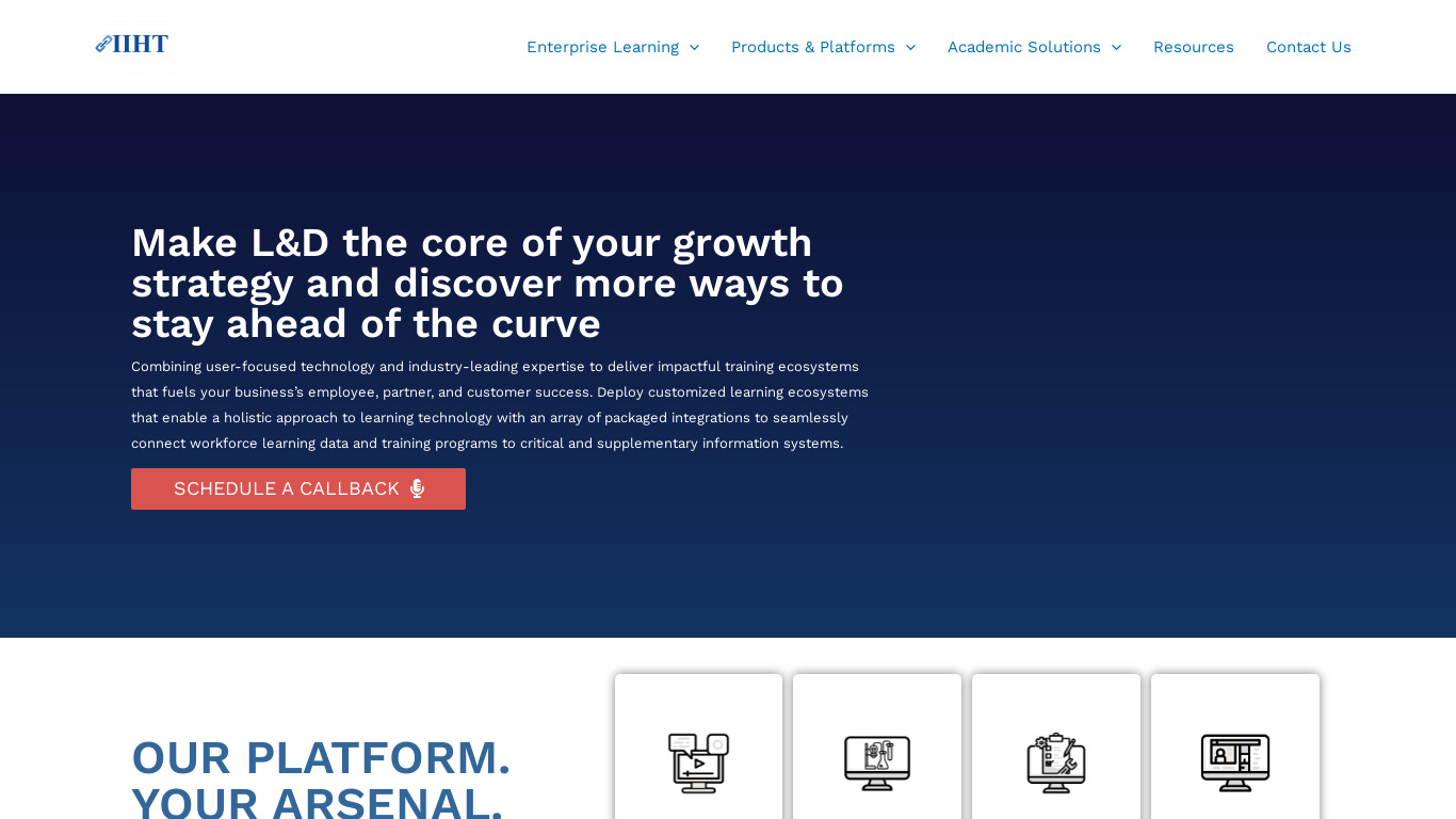 IIHT Landing page