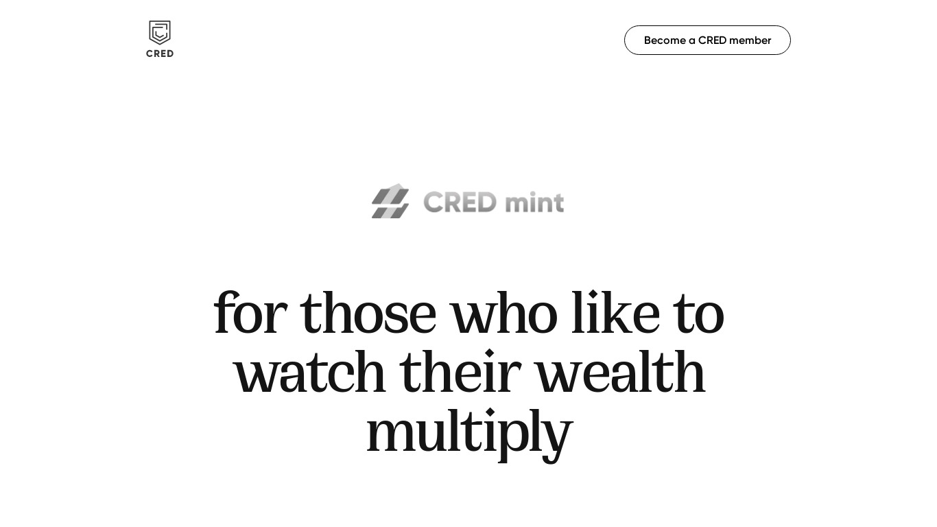 CRED Mint Landing page