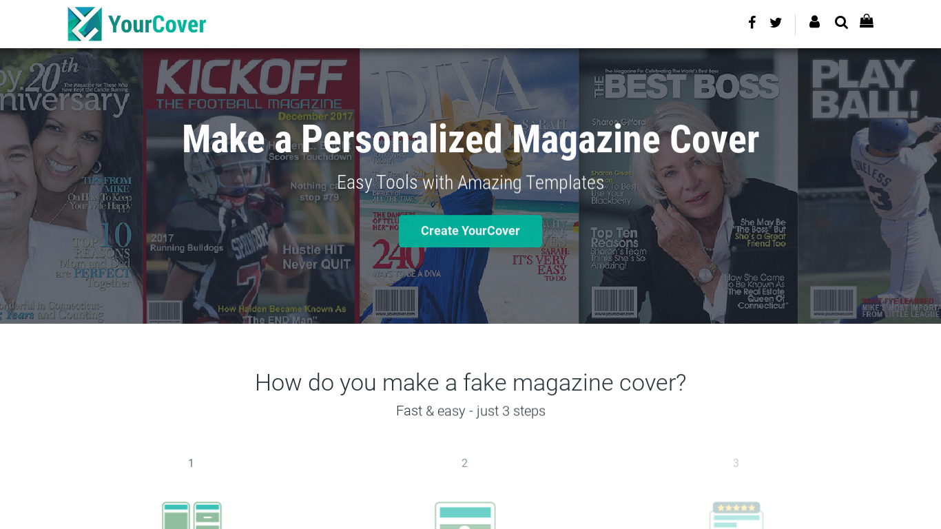 YourCover Landing page
