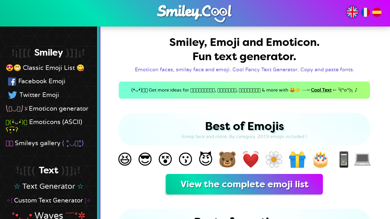 Smiley.cool Landing page