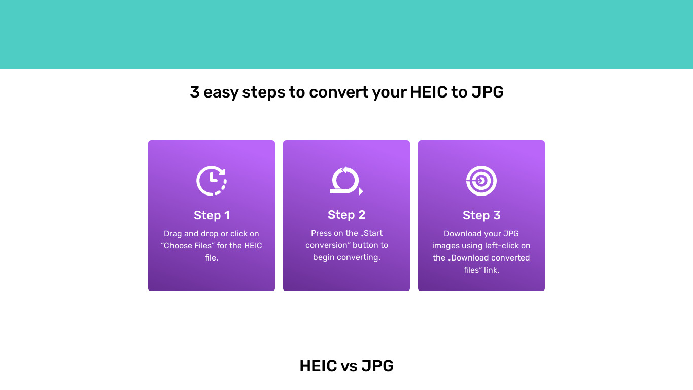 JpgHeic.com Landing page