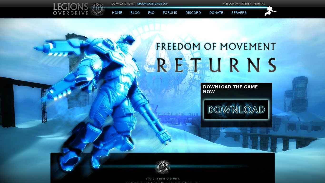 Legions: Overdrive Landing page