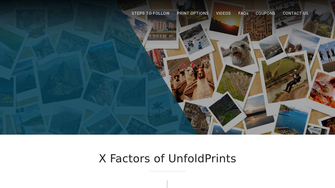 UnfoldPrints Landing page