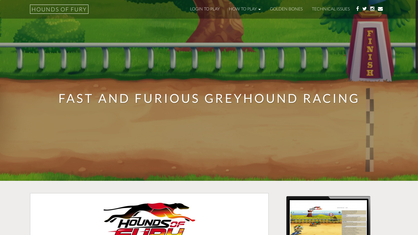 Hounds of Fury Landing page