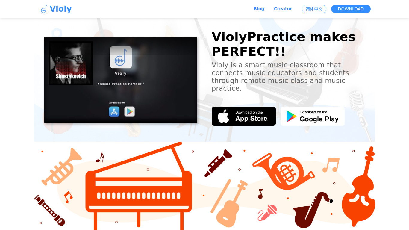 Violy 🎻Smart Music Classroom 🎼 Landing page