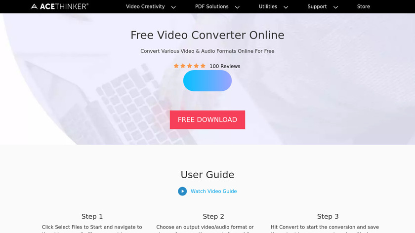 AceThinker Free Video Converter Online Landing Page