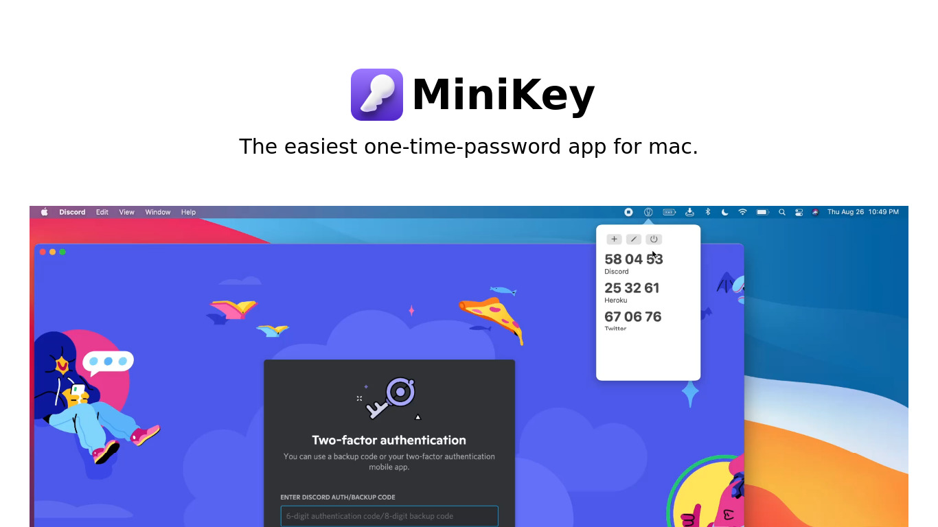 MiniKey Landing page