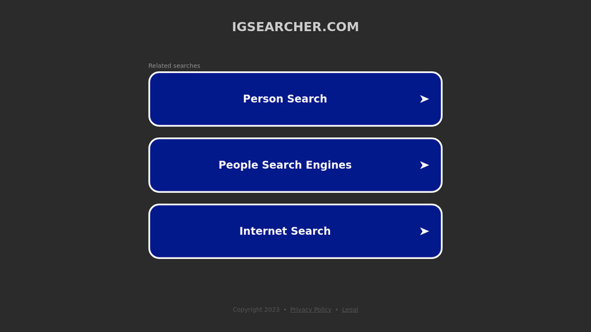 IG Searcher Landing Page