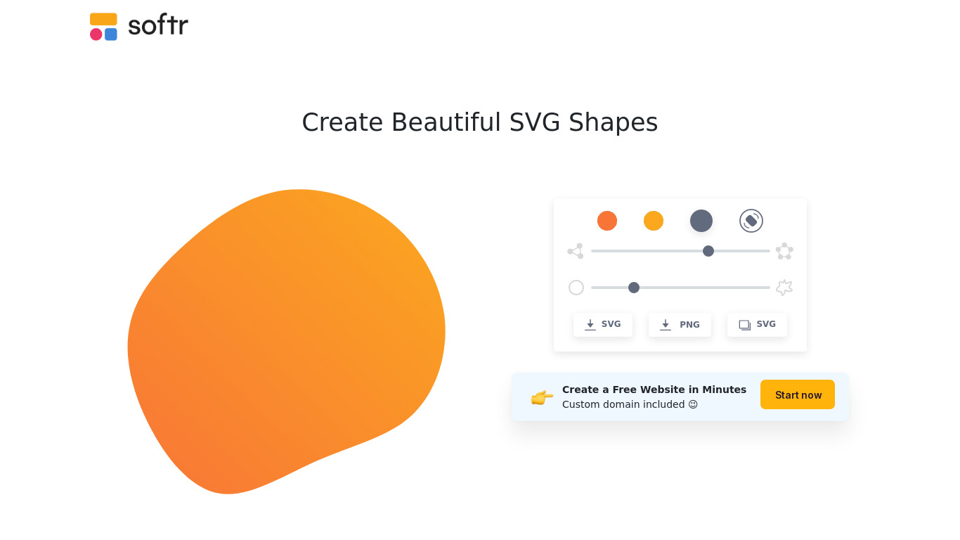 SVG Shape Generator Landing page