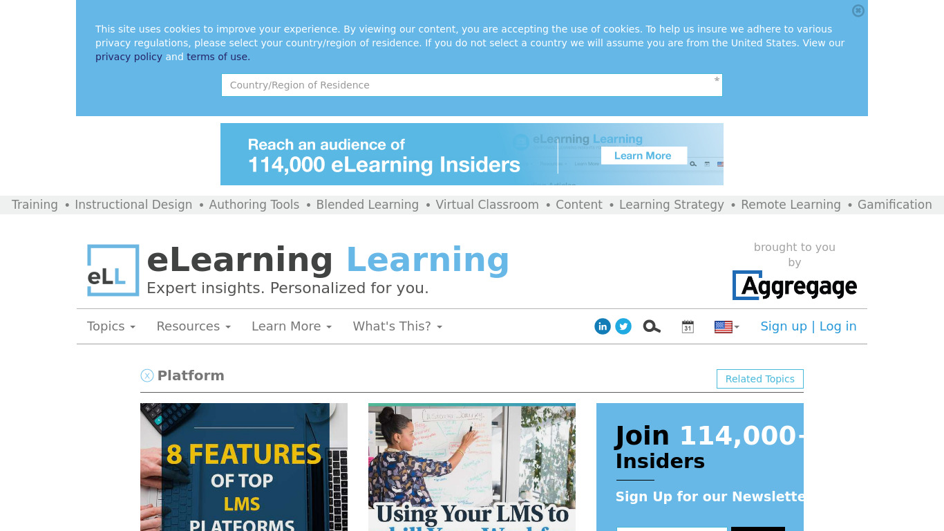E-Learning Platform Landing page