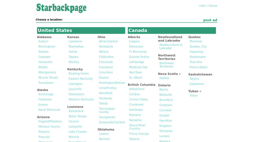 Starbackpage Landing Page