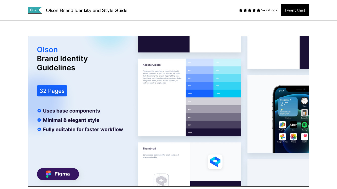 Olson Brand Guide for Figma Landing page