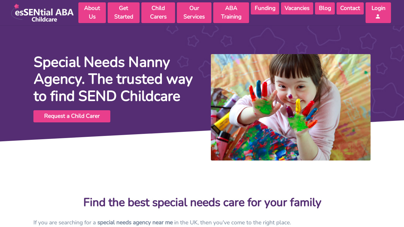 esSENtial ABA Childcare Landing page