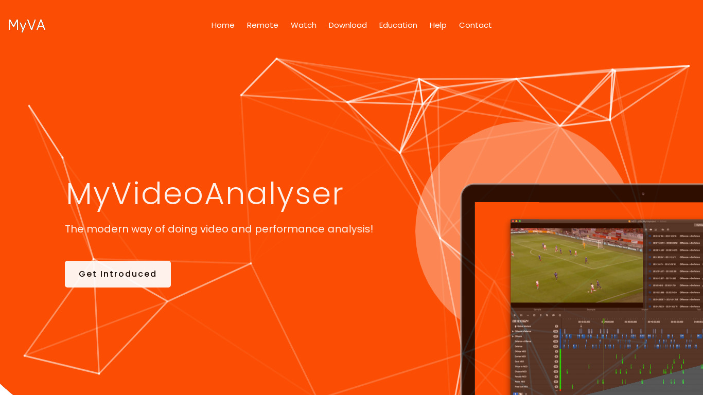 My Video Analyser Landing page