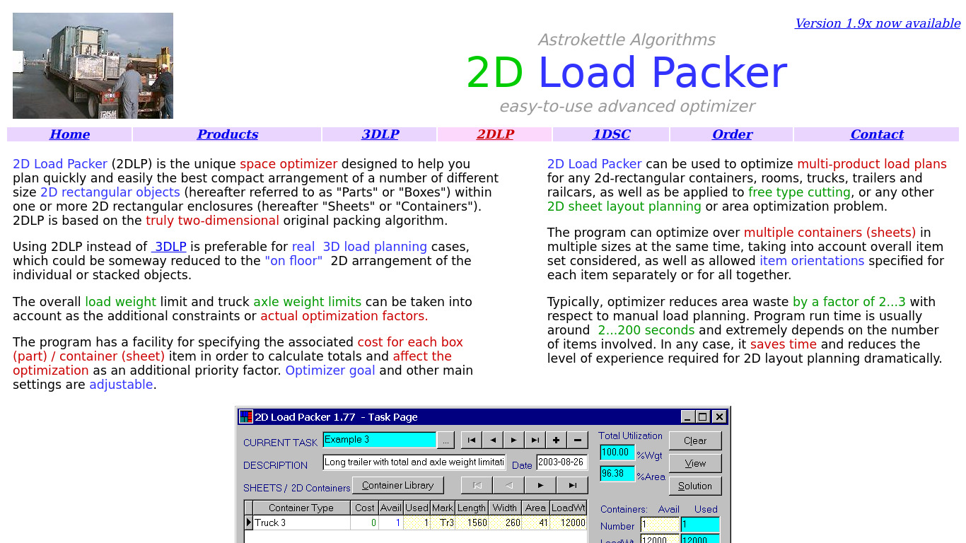 Astrokettle 2D Load Packer Landing page