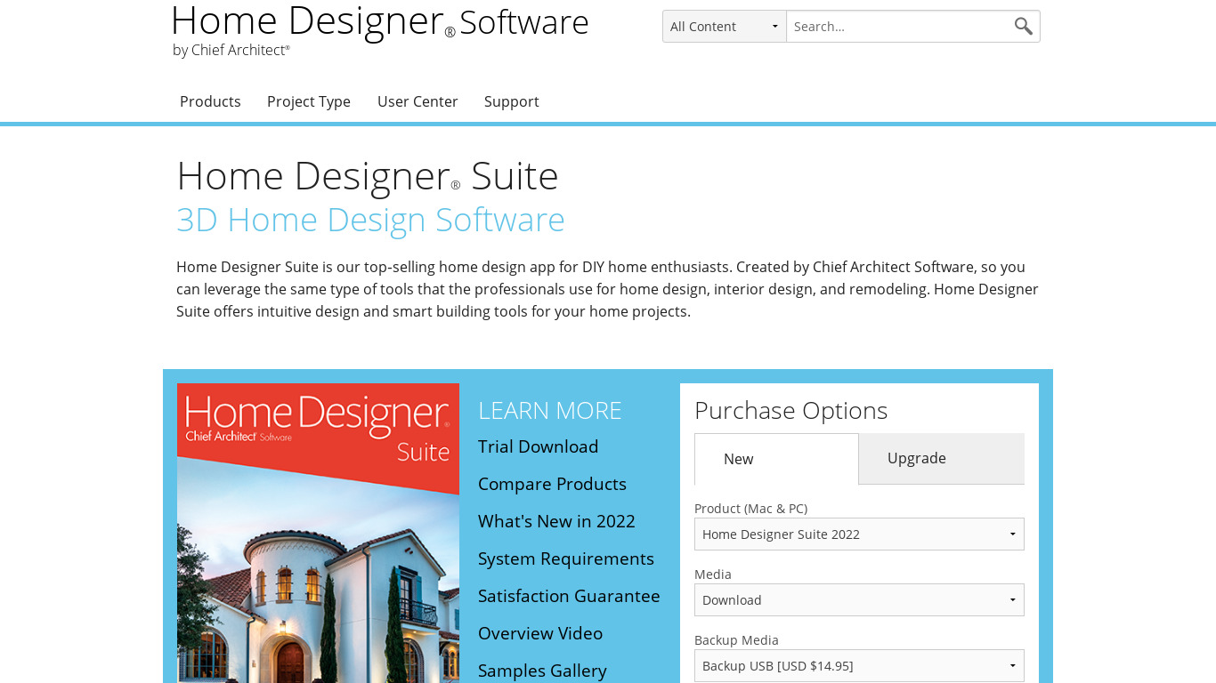 Home Designer Software Landing page