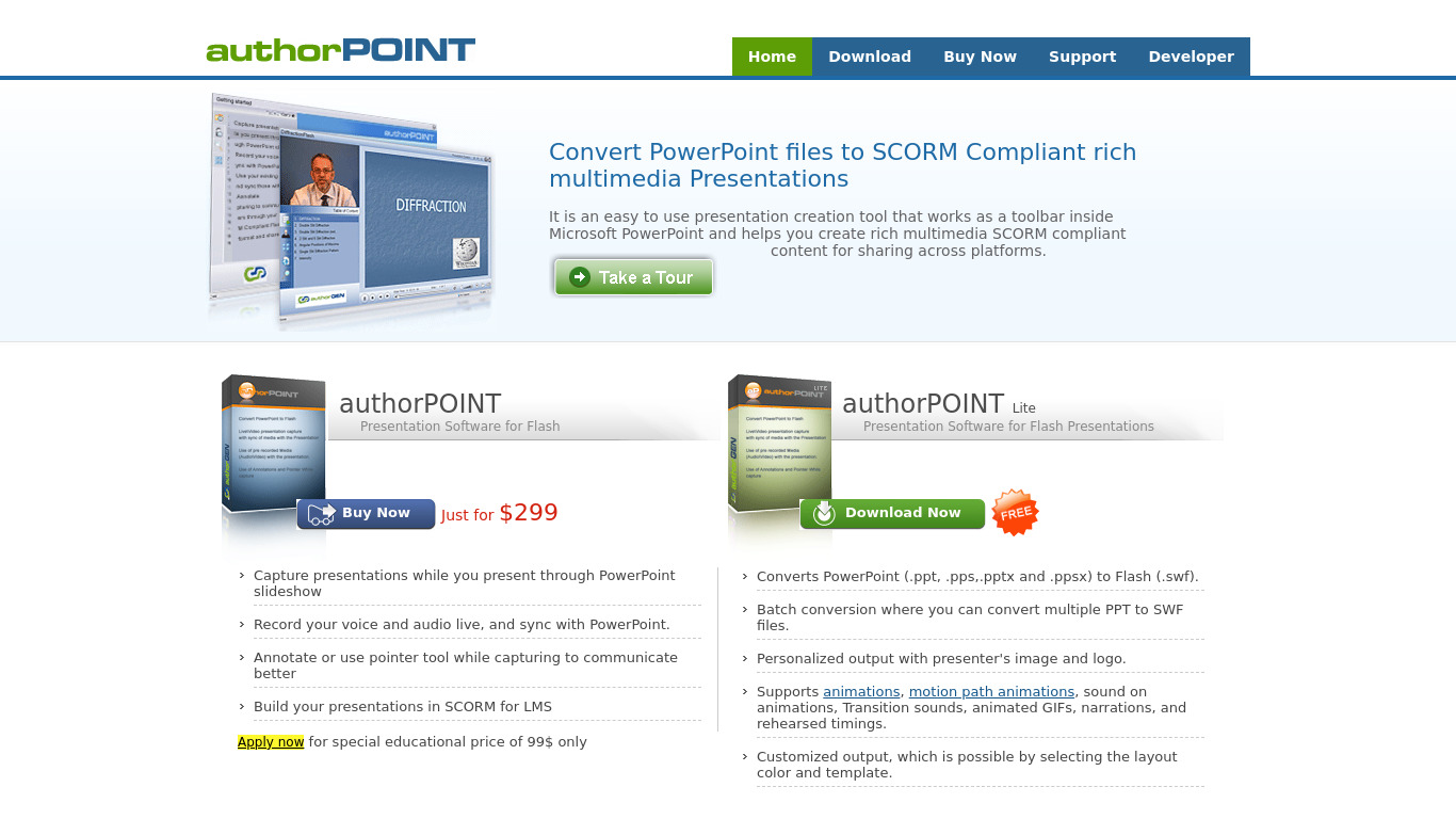 AuthorPOINT Landing page