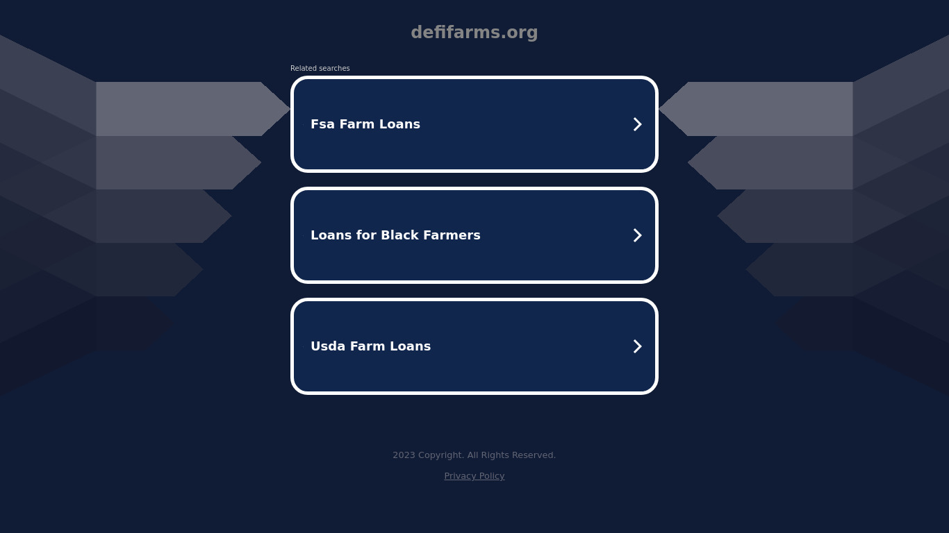 DeFiFarms.org Landing page